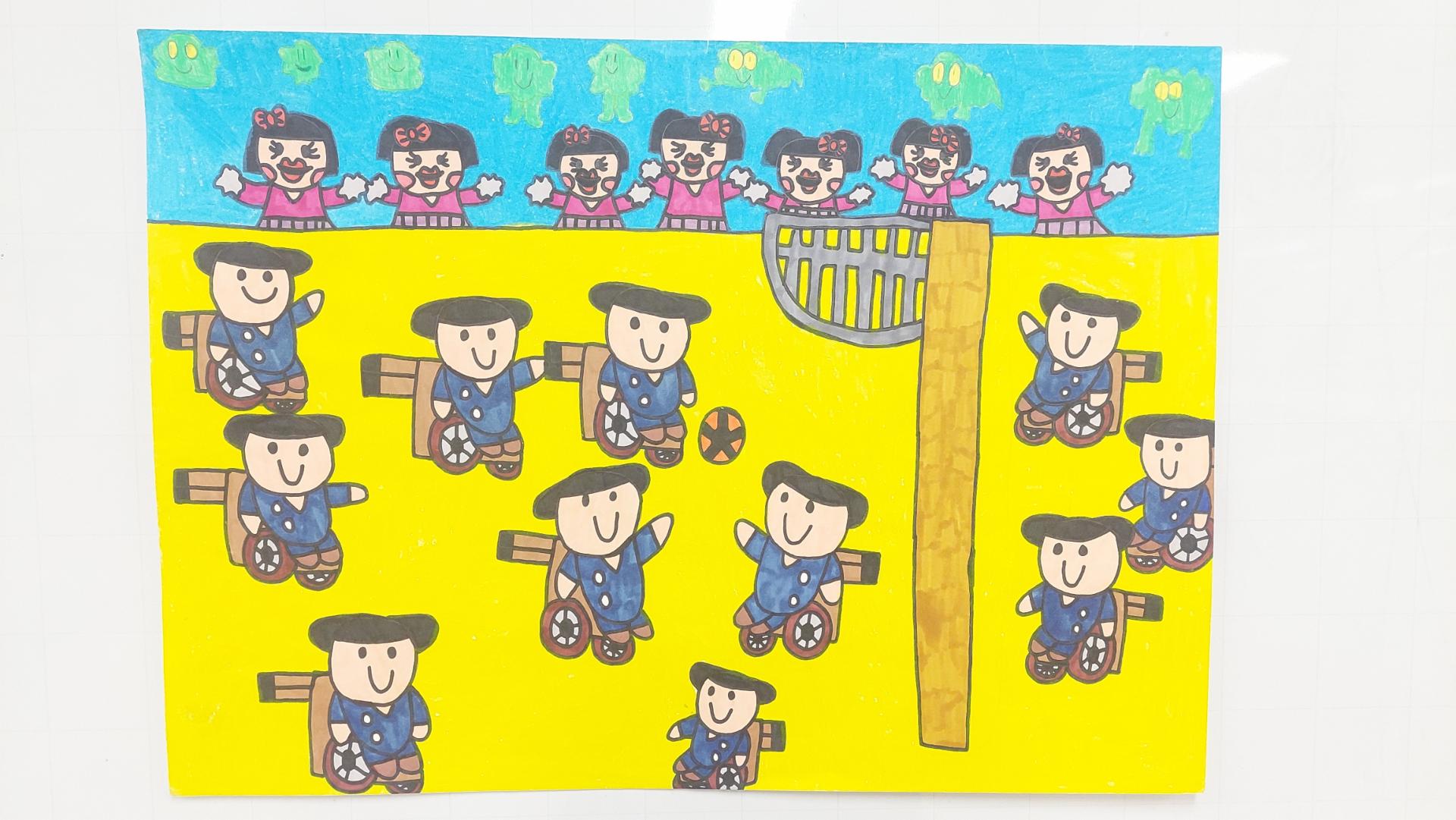 휠체어를 타고 농구를 하는 선수들