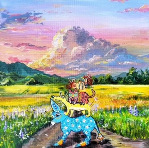 박리아_동행_37.9x37.9cm(8호)_캔버스에 아크릴물감_2025