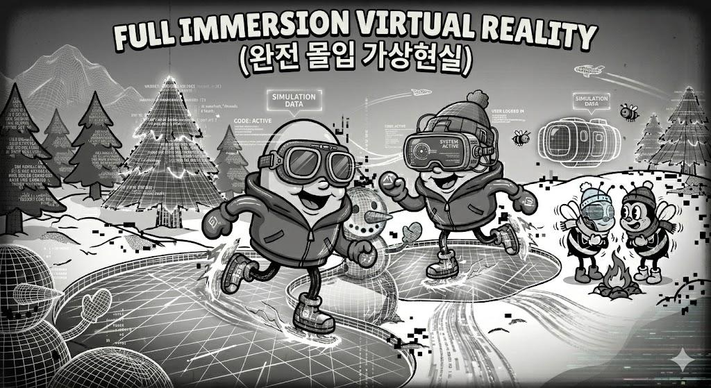 사계절의 흑백 만화: 메타버스로 가는 타임머신