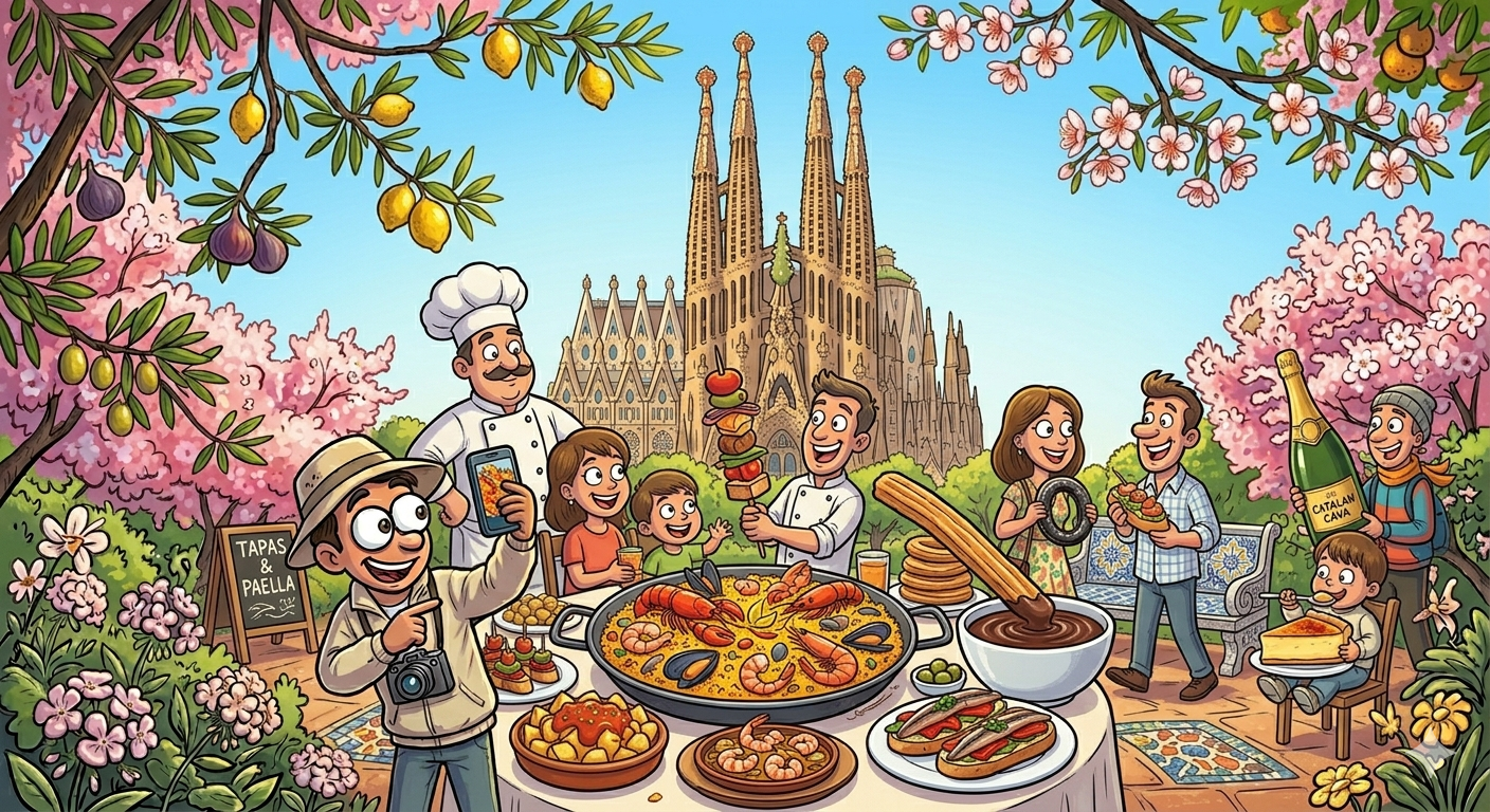 바르셀로나의 봄,여름,가을,겨울,맛있는 음식